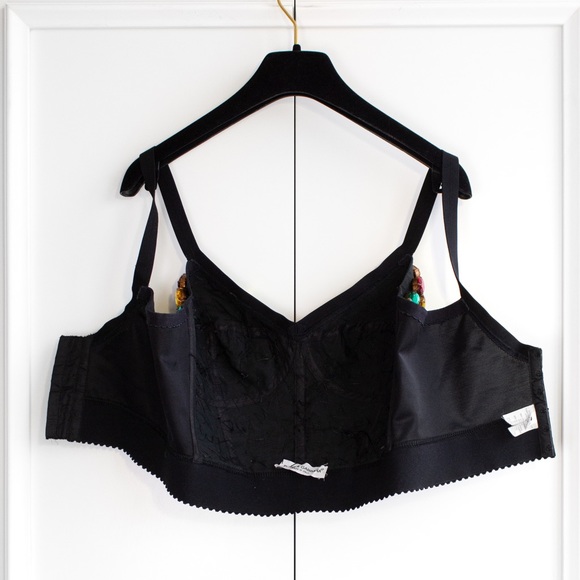 Dolce&Gabbana Vintage 1990s Rainbow Multicolor Crystal Candy Black Bustier Top - Picture 10 of 12